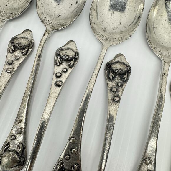 Lot Of 11 Gumbo Spoons Handmade Basic Spirit Canada Crab Seafood 2004 RARE - Picture 3 of 11